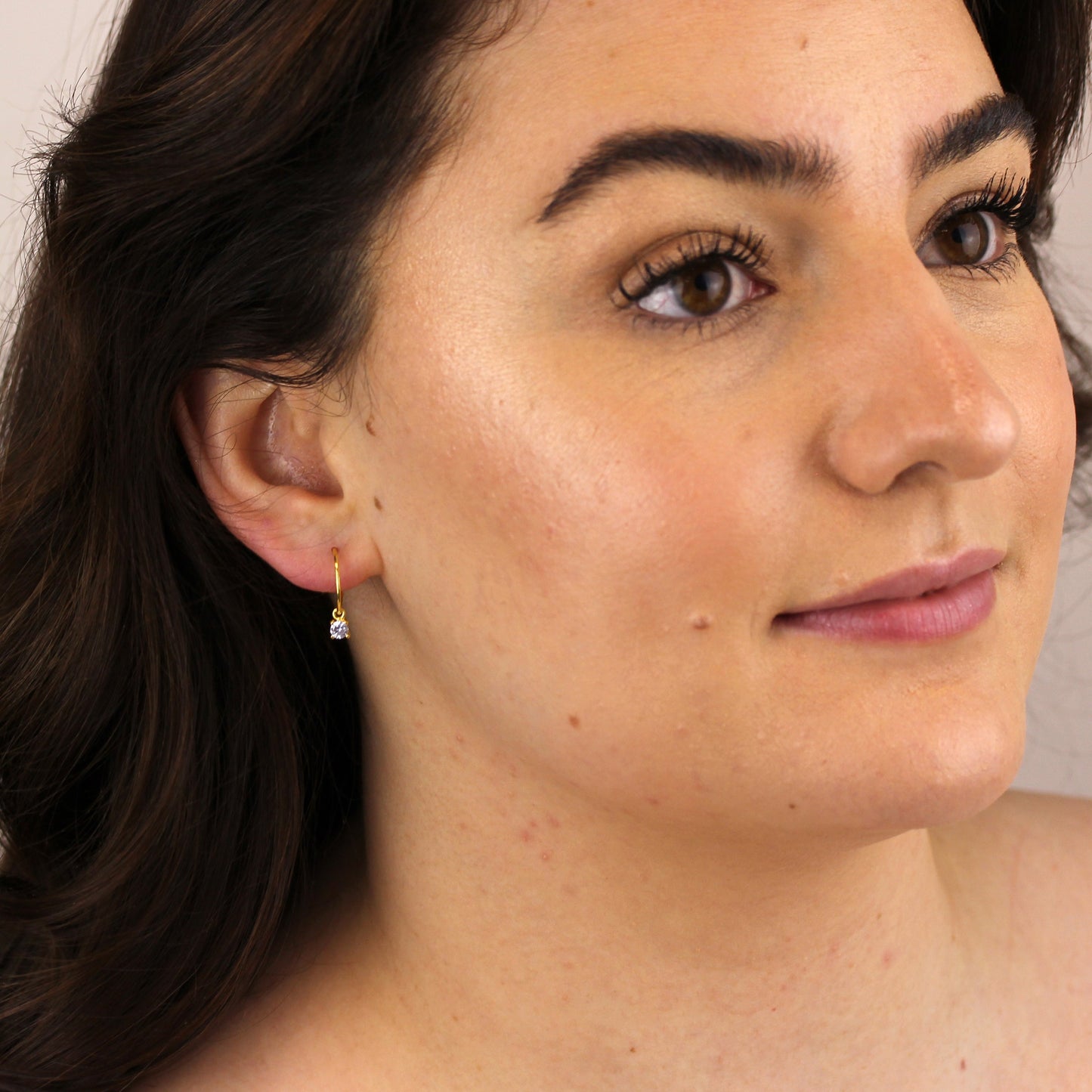 Vergoldet Sterlingsilber Alexandrit CZ Juni 12mm Creolen Ohrringe