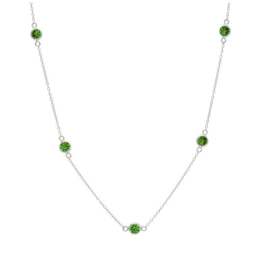 Sterlingsilber Smaragd CZ Mai Geburtsstein Halskette