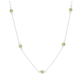 Halskette aus Sterlingsilber mit mehreren Peridot-Zirkonia (August-Geburtsstein)