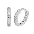 Sterlingsilber CZ Überschliff 13 mm Klappcreolen Ohrringe
