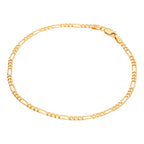 9 Karat Gold Diamantschliff Offen Figaro Panzerkette Armband 18 cm