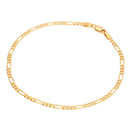 9 Karat Gold Diamantschliff Offen Figaro Panzerkette Armband 18 cm