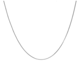 9 Karat Weißgold Fein Kastenkette Halskette - 16 - 51 cm