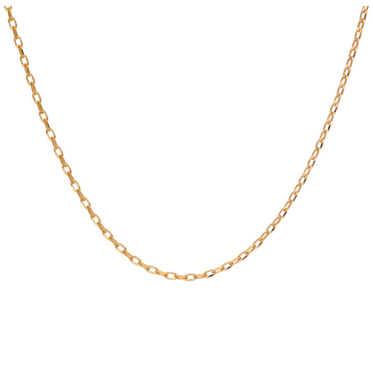 9ct Gold Solid Link Chain Necklace - 16 - 24 Inches