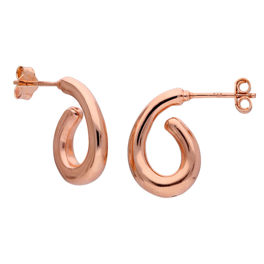 Liquid Hoop Ohrstecker aus Sterling Silber, rosévergoldet