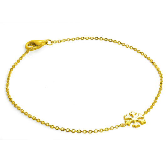 Vergoldet Sterlingsilber Schneeflocke Armband - 18cm
