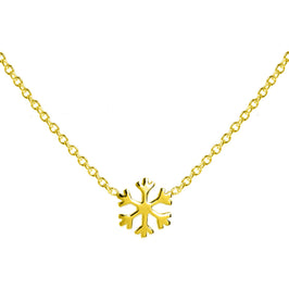 Vergoldet Sterlingsilber Schneeflocke Halskette - 45,5 cm