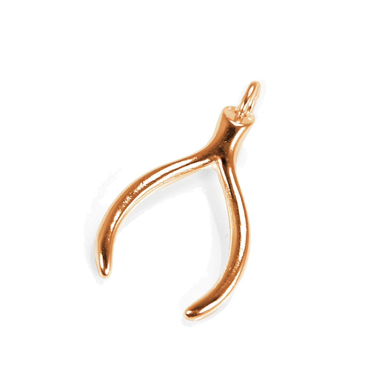 Rose Gold Plated Sterling Silver Wishbone Charm