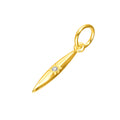 Vergoldeter Sterlingsilber & echter Diamant Spike Anhänger Charm