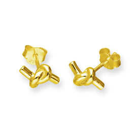 Goldplattierte Sterlingsilber Ohrstecker mit verknotetem Seil
