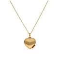 Kleine 9-karätige Gold-Herz-Medaillon-Halskette 40–50 cm