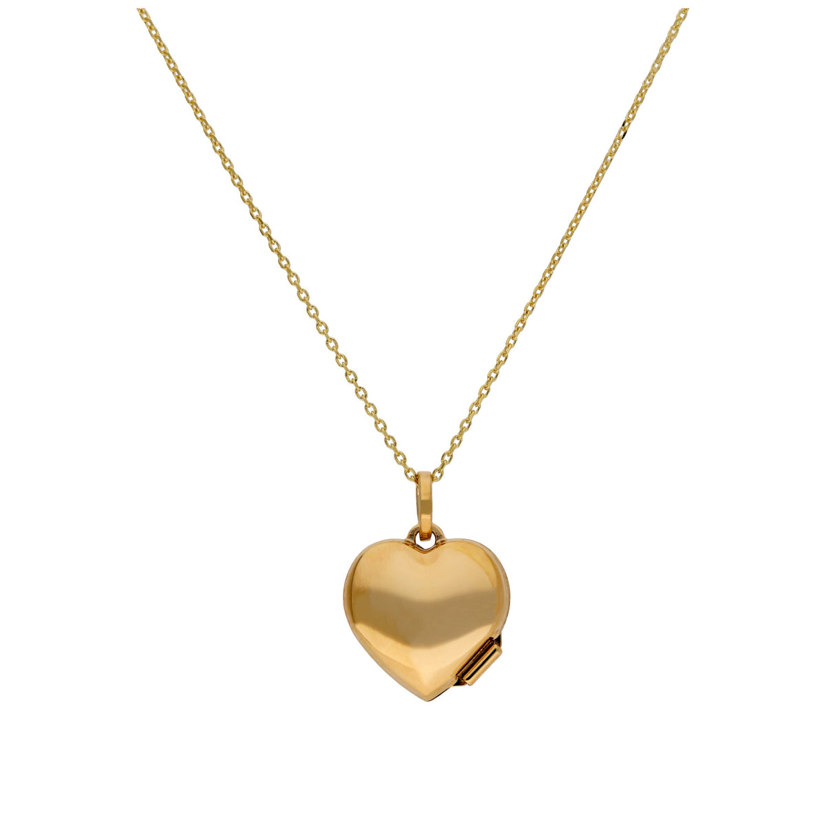 Kleine 9-karätige Gold-Herz-Medaillon-Halskette 40–50 cm