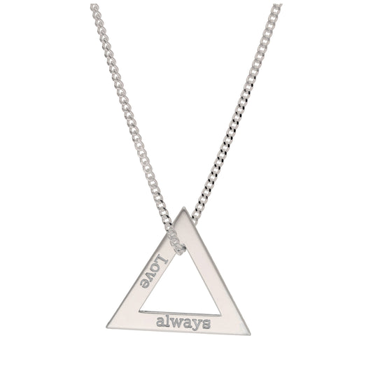 Bespoke Sterling Silver Triangle Name Necklace 16 - 28 Inches
