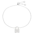 Maßgefertigt Sterlingsilber Initialen & Vorhängeschloss Armband