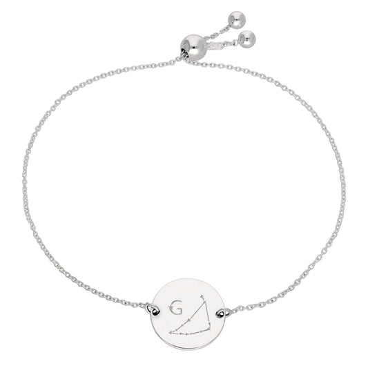 Bespoke Sterling Silver Capricorn Constellation Initial Bracelet - jewellerybox