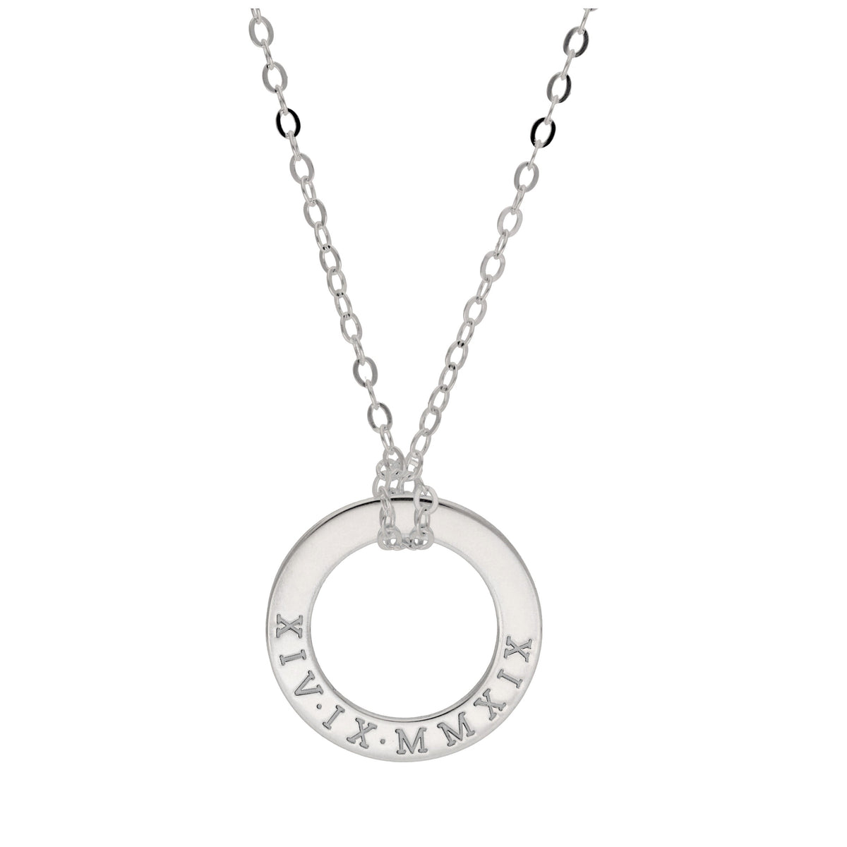 Personalisierte Halskette aus Sterlingsilber mit römischen Ziffern