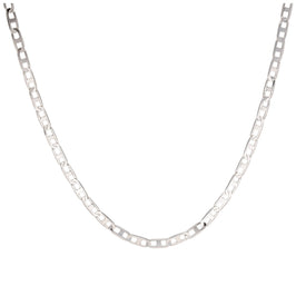 Sterlingsilber Flach Kabel Kettenglied Halskette - 45,5 cm