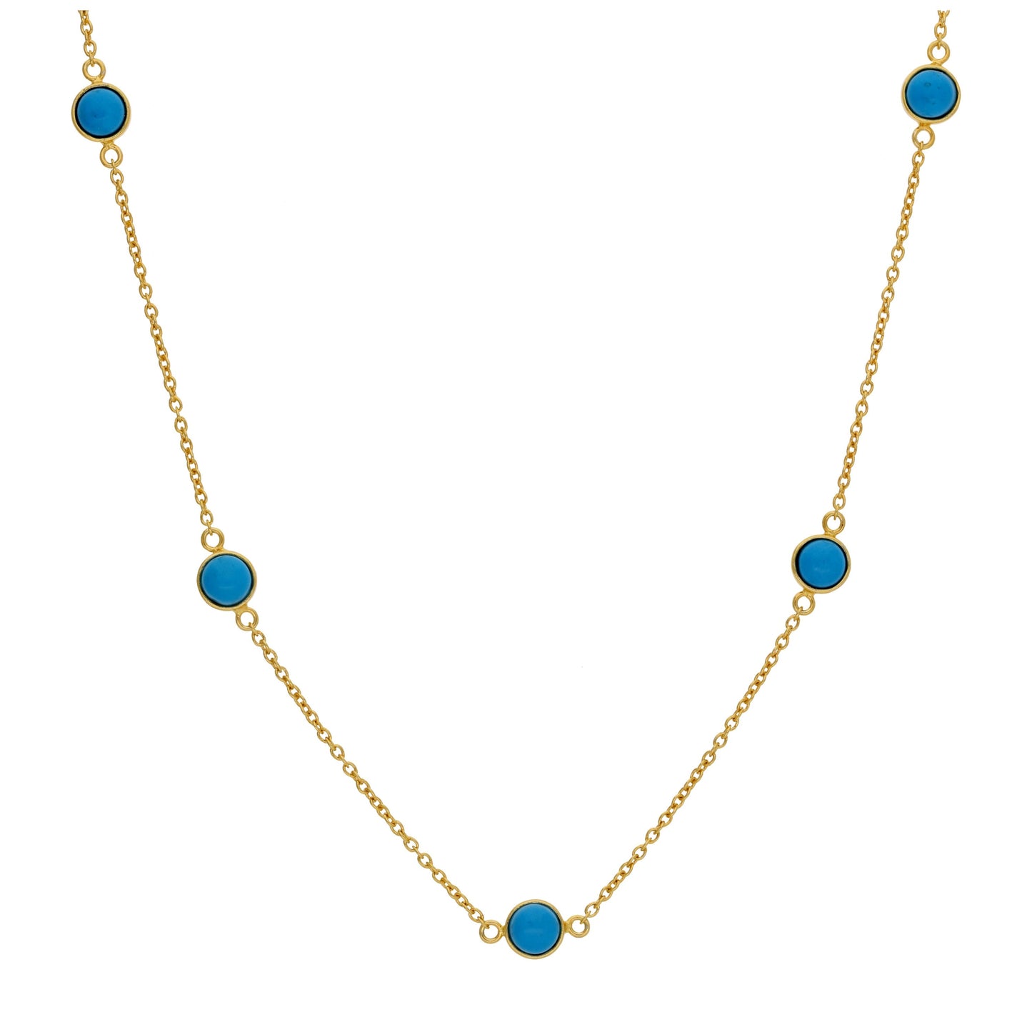 Vergoldet Sterlingsilber Mehr Türkis Geburtsstein Halskette