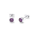 Sterlingsilber Amethyst CZ Überschliff 4 mm Ohrstecker