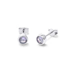 Sterlingsilber Alexandrit CZ Juni Überschliff 4 mm Ohrstecker