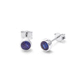 Sterlingsilber Saphir CZ Überschliff 4 mm Ohrstecker