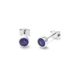 Sterlingsilber Saphir CZ Überschliff 4 mm Ohrstecker