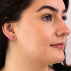 Vergoldet Sterlingsilber Amethyst CZ Überschliff 4 mm Ohrstecker