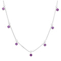 Sterlingsilber Mehr Amethyst CZ Februar Halskette 40,5+5 cm