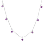 Sterlingsilber Mehr Amethyst CZ Februar Halskette 40,5+5 cm
