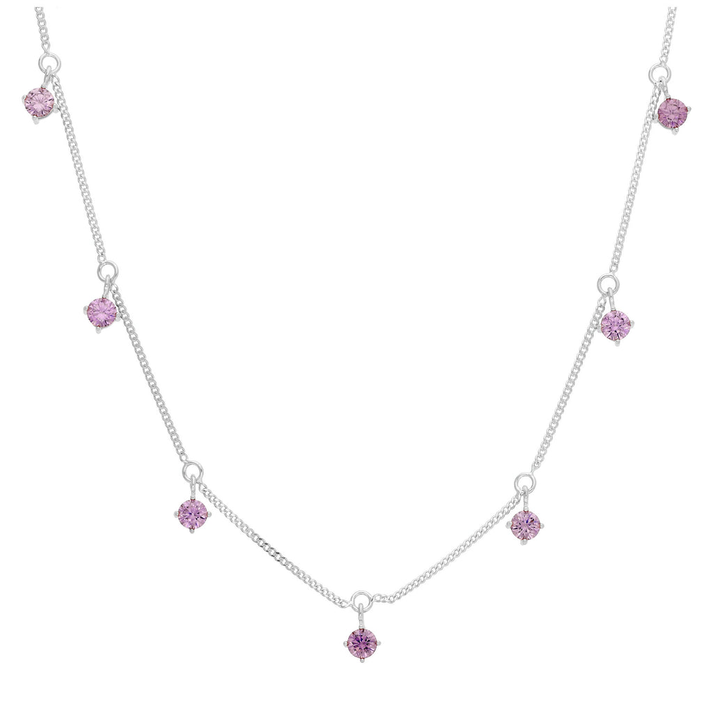 Sterlingsilber Mehr Alexandrit CZ Juni Halskette 40,5 + 5 cm
