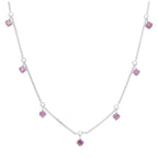 Sterlingsilber Mehr Alexandrit CZ Juni Halskette 40,5 + 5 cm