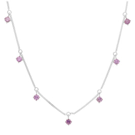 Sterlingsilber Mehr Alexandrit CZ Juni Halskette 40,5 + 5 cm