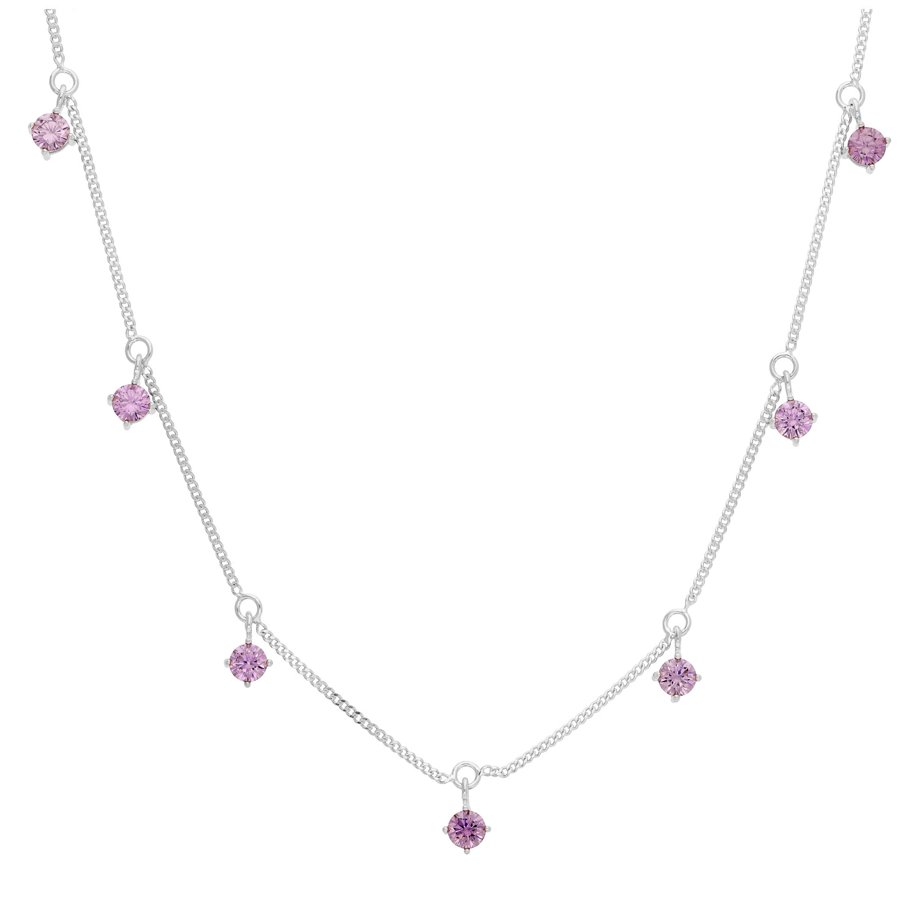 Sterlingsilber Mehr Alexandrit CZ Juni Halskette 40,5 + 5 cm