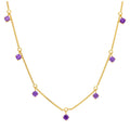 Vergoldet Sterlingsilber Mehr Amethyst CZ Halskette 40,5 + 5 cm