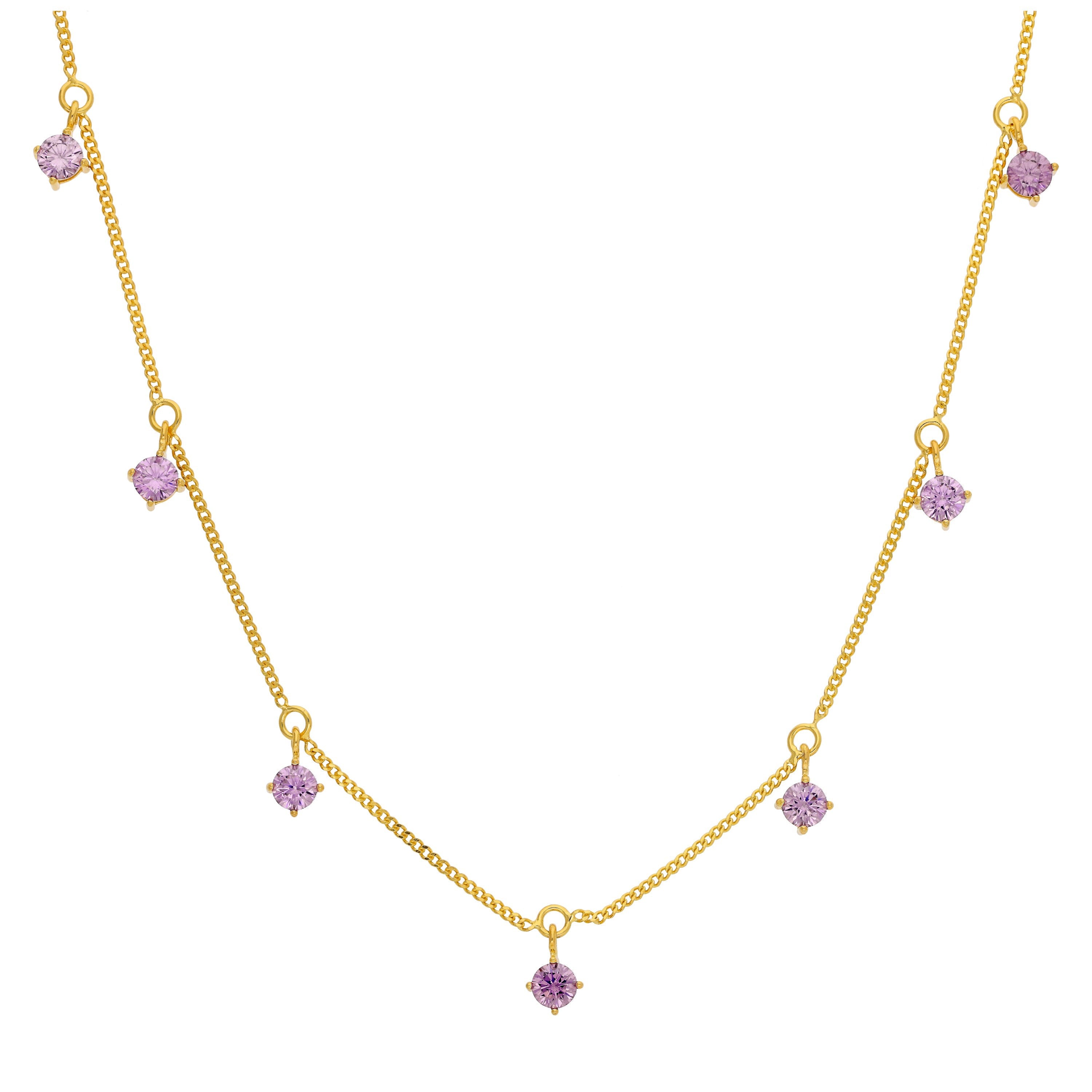 Vergoldet Sterlingsilber Mehr Alexandrit CZ Halskette 40,5+5 cm