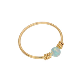 9 Karat Gold Sprungfeder Hellgrün Opal 10 mm 24Ga Nasenring