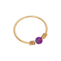 9 Karat Gold Sprungfeder Lila Opal Stein 10 mm 24Ga Nasenring