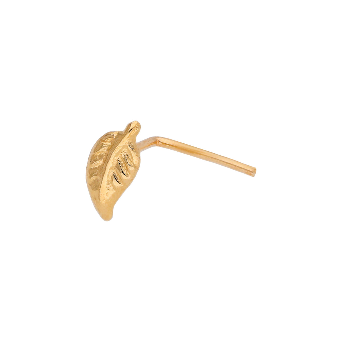 9 Karat Gold Blatt L-förmig 24Ga Nasenstecker 