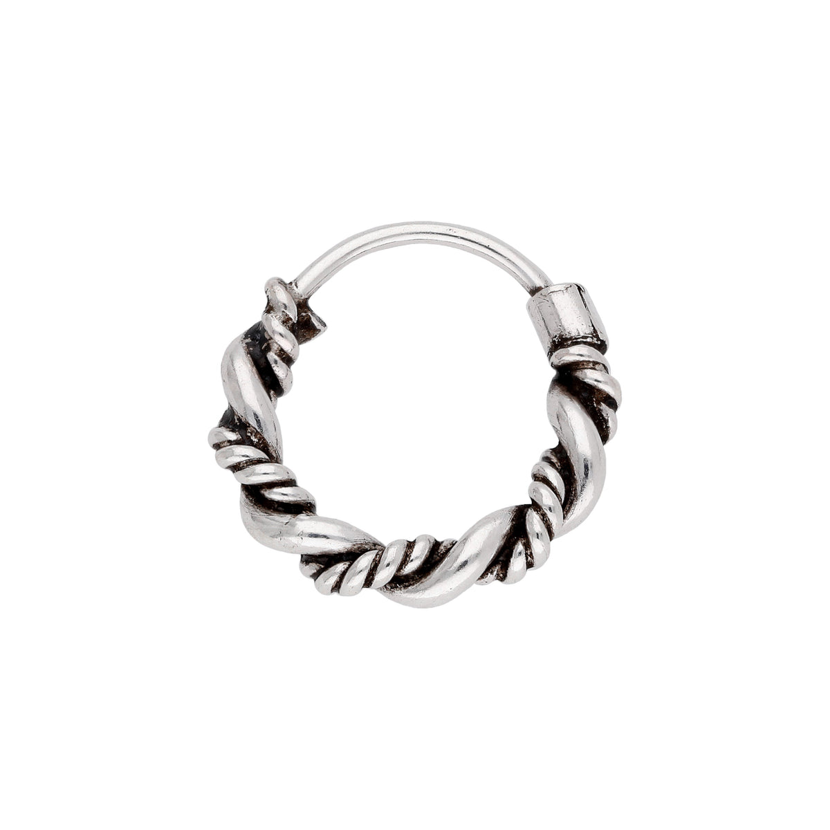 Sterlingsilber Oxidiert Gedreht Scharnier 21ga 11 mm Nasenring