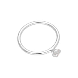 Sterlingsilber 4 Krallen Fassung CZ 22Ga 10 mm Nasenring