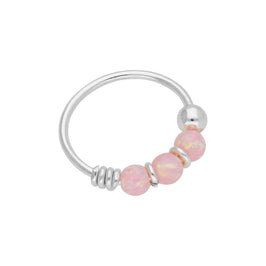 Sterlingsilber Dreifach Rosa Opal Kunstperle 9 mm 24Ga Nasenring