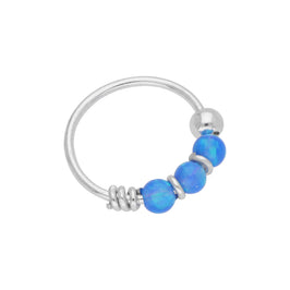 Sterlingsilber Dreifach Dunkelblau Opal 10 mm 24Ga Nasenring