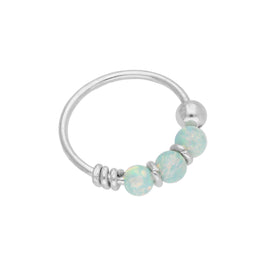 Sterlingsilber Dreifach Hellgrün Opal 10 mm 24Ga Nasenring