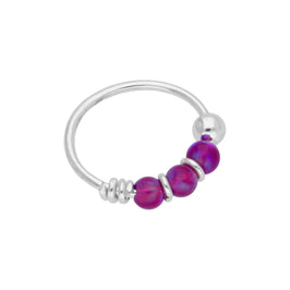 Sterlingsilber Dreifach Lila Opal Kunstperle 10 mm 24Ga Nasenring
