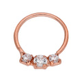 Rosévergoldet Sterlingsilber 2 mm CZ 7 mm 23Ga Creolen Nasenring