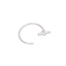 Sterlingsilber CZ Marquise Schliff Krallen Fassung Offen 24Ga Nasenring