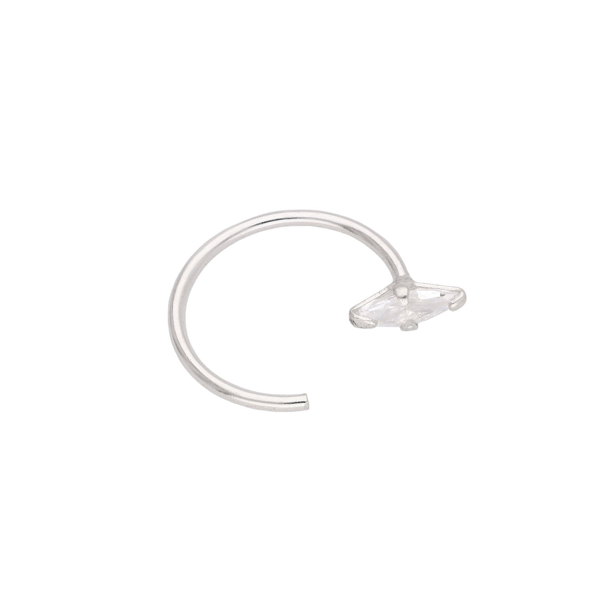 Sterlingsilber CZ Marquise Schliff Krallen Fassung Offen 24Ga Nasenring