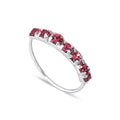 Nasenring aus Sterlingsilber mit 7 Turmalin-Zirkonia im Pavé-Design, 22Ga, 10 mm