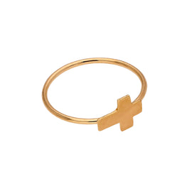 14 Karat Gold Kreuz Offen Creolen 9 mm 24Ga Nasenring