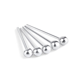 5 x Sterlingsilber 2 mm Kugel Gerades Stift Ende 24Ga Nasenstecker